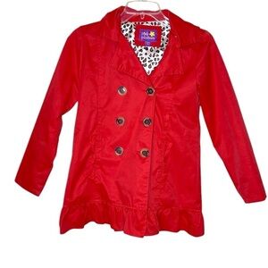 Pink Platinum Girls Double Breasted Red Rain Coat